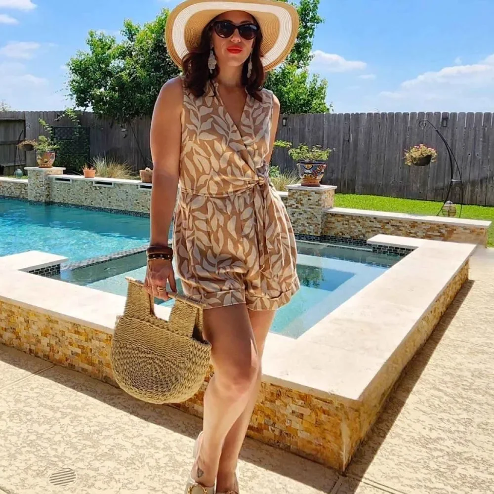 NWT Shade & Shore Striped Sunhat Straw Floppy Beach Hat